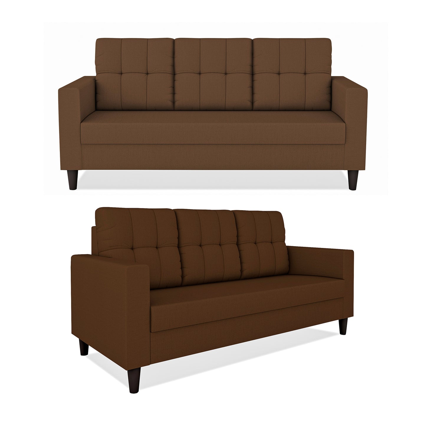 Adorn India Darcy 3+2 5 Seater Sofa Set (Beige) (3 Year Warranty)
