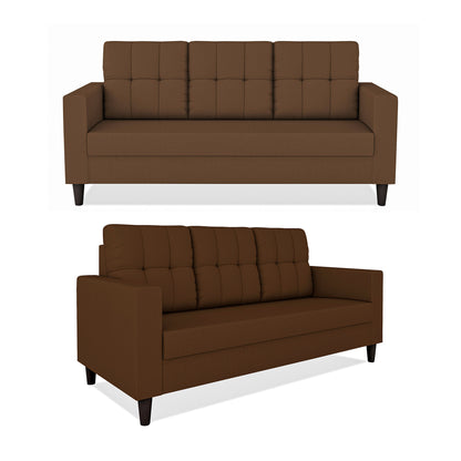 Adorn India Darcy 3+2 5 Seater Sofa Set (Beige) (3 Year Warranty)