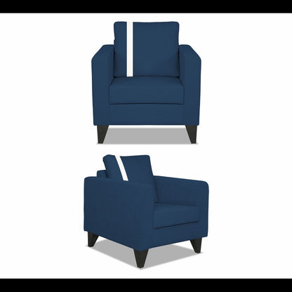 Adorn India Chandler Plus 3+2+1 6 Seater Sofa Set (Blue) (3 Year Warranty)