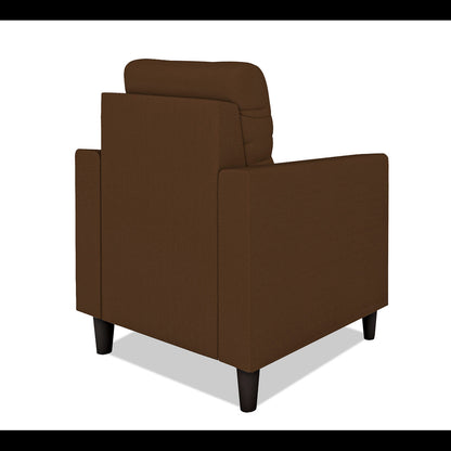 Adorn India Darcy 1 Seater Sofa (Brown) (3 Year Warranty)