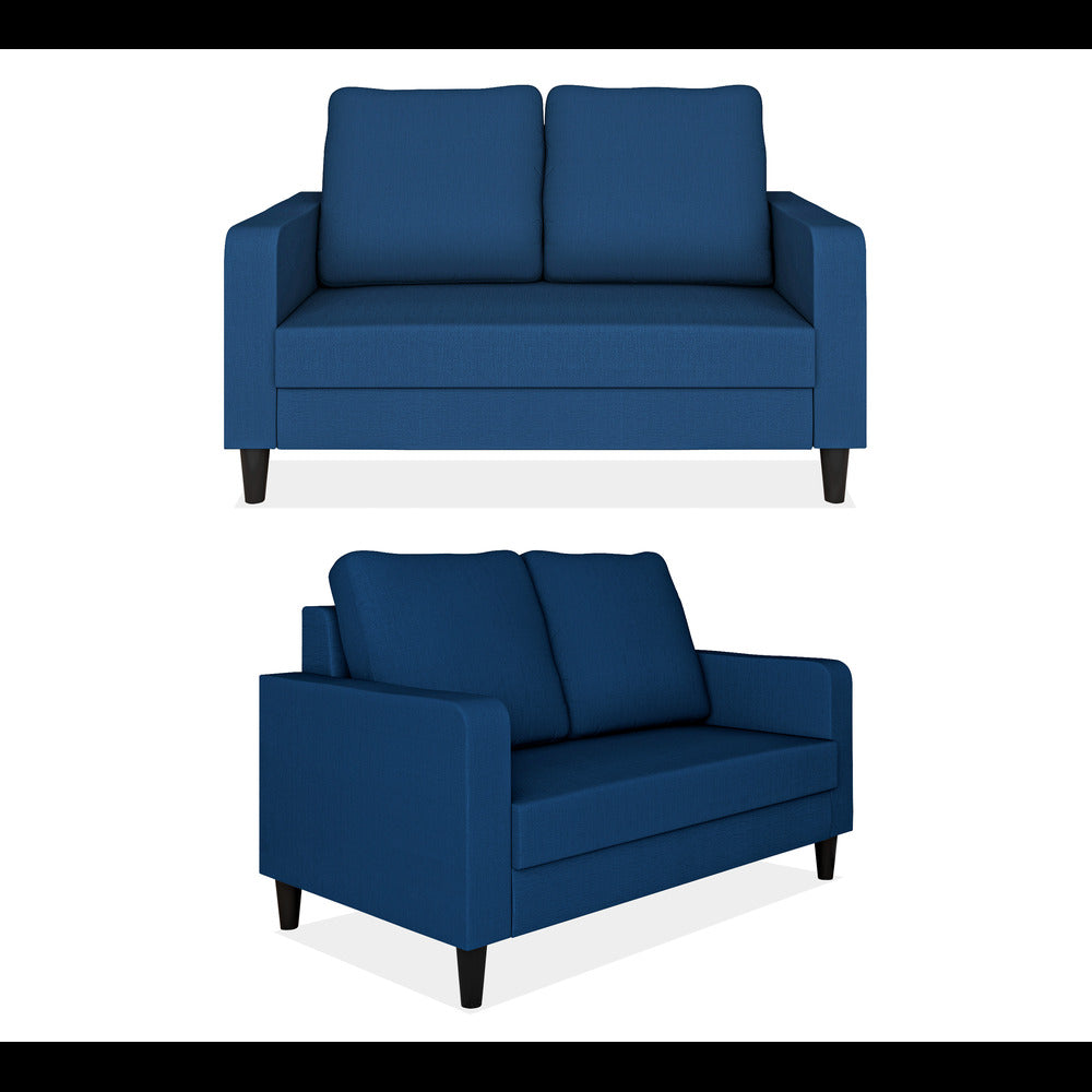 Adorn India Chandler Decent 3+2+1 6 Seater Sofa Set (Blue) (3 Year Warranty)
