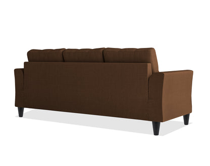 Adorn India Maddox Tufted 3 Seater Sofa (Brown) (3 Year Warranty)