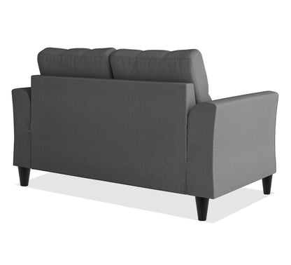 Adorn India Maddox Tufted 2 Seater Sofa (Grey) (3 Year Warranty)