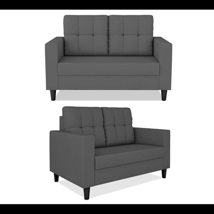 Adorn India Darcy 3+2 5 Seater Sofa Set (Grey) (3 Year Warranty)