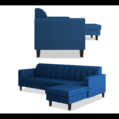 Adorn India Rio Elegant L Shape 6 Seater Sofa Set (RHS) (Blue) (3 Year Warranty)