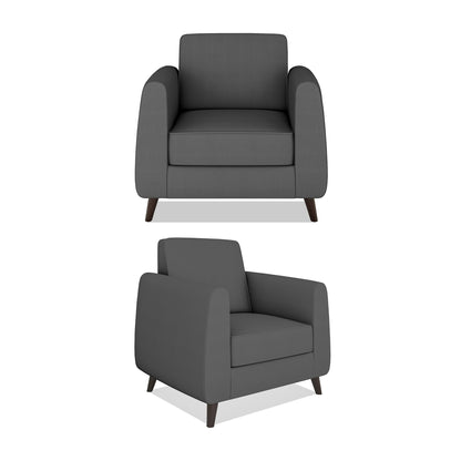 Adorn India Harlem 5 Seater 3-1-1 Sofa Set (Grey) (3 Year Warranty)
