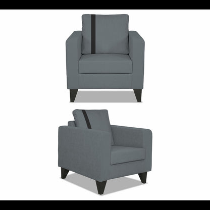 Adorn India Chandler Plus 3+2+1 6 Seater Sofa Set (Grey) (3 Year Warranty)