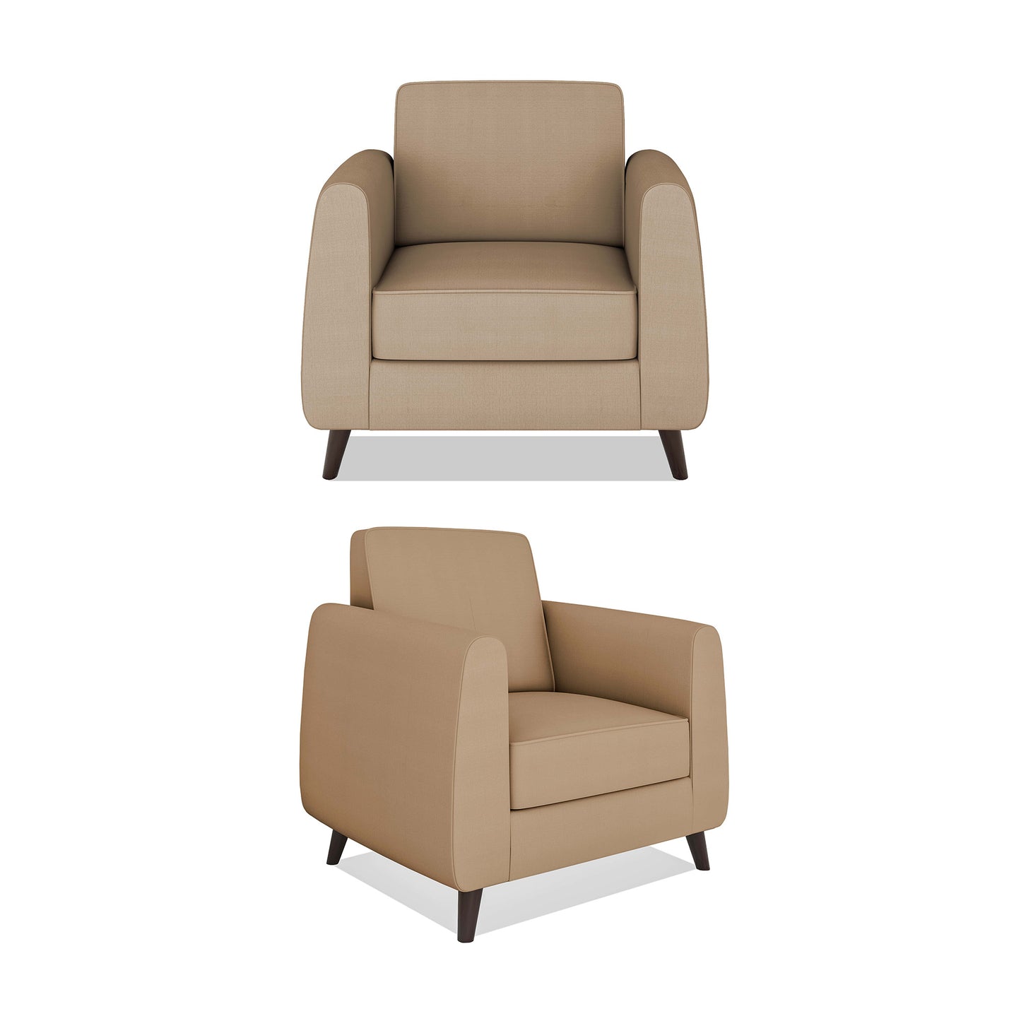 Adorn India Harlem 6 Seater 3+2+1 Fabric Sofa Set (Beige) (3 Year Warranty)