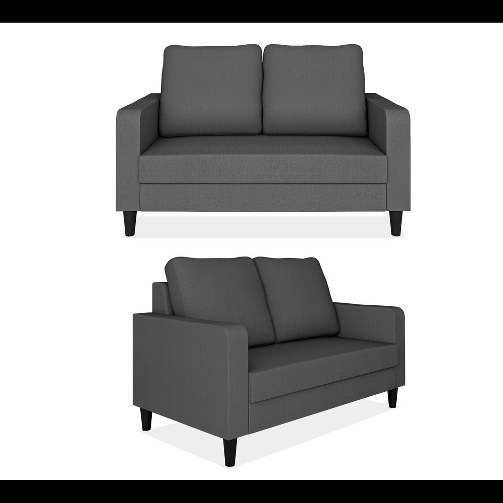 Adorn India Chandler Decent 3+2 5 Seater Sofa Set (Grey) (3 Year Warranty)