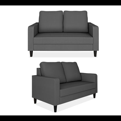 Adorn India Chandler Decent 3+2 5 Seater Sofa Set (Grey) (3 Year Warranty)