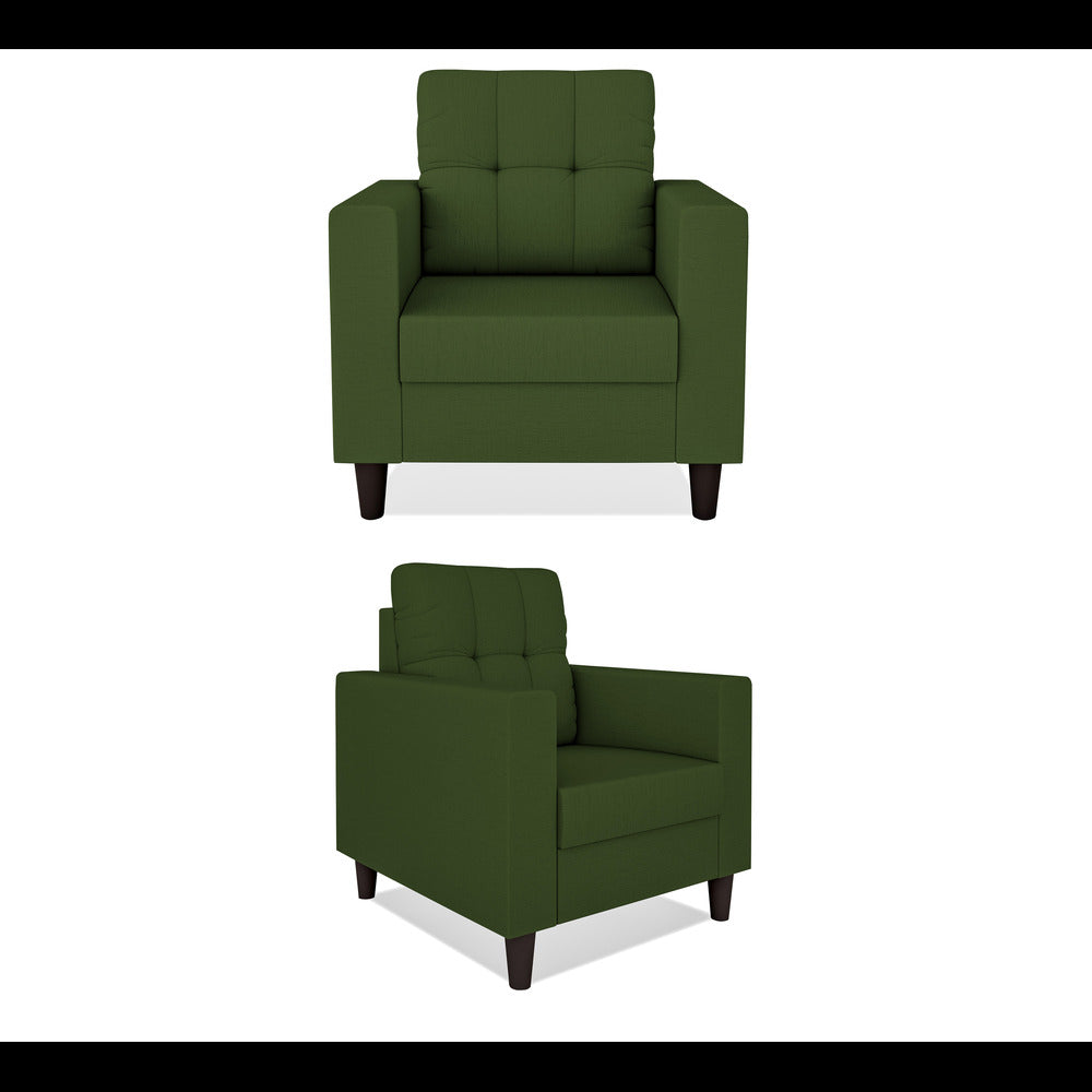 Adorn India Darcy 3+1+1 5 Seater Sofa Set (Green) (3 Year Warranty)