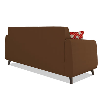 Adorn India Harlem 3 Seater Sofa (Brown)(3 Year Warranty)