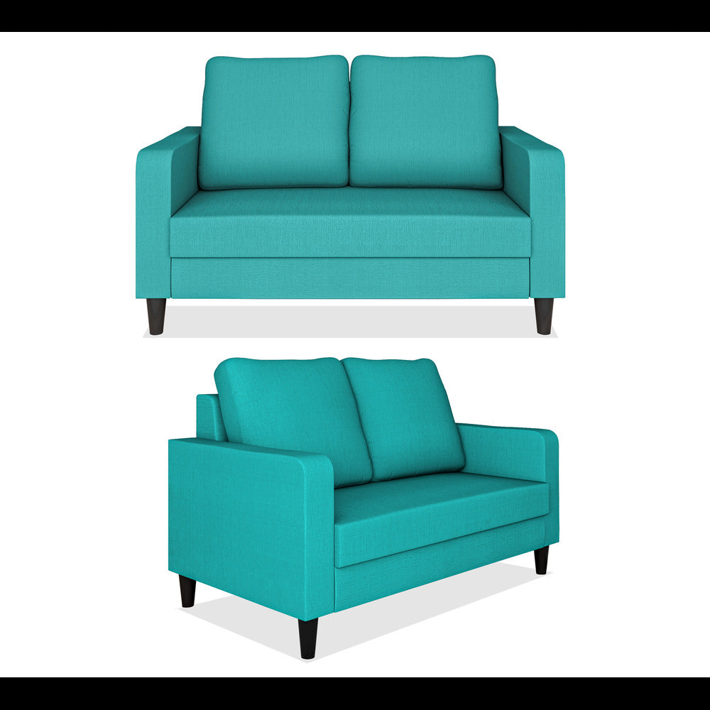 Adorn India Chandler Decent 3+2+1 6 Seater Sofa Set (Aqua Blue) (3 Year Warranty)