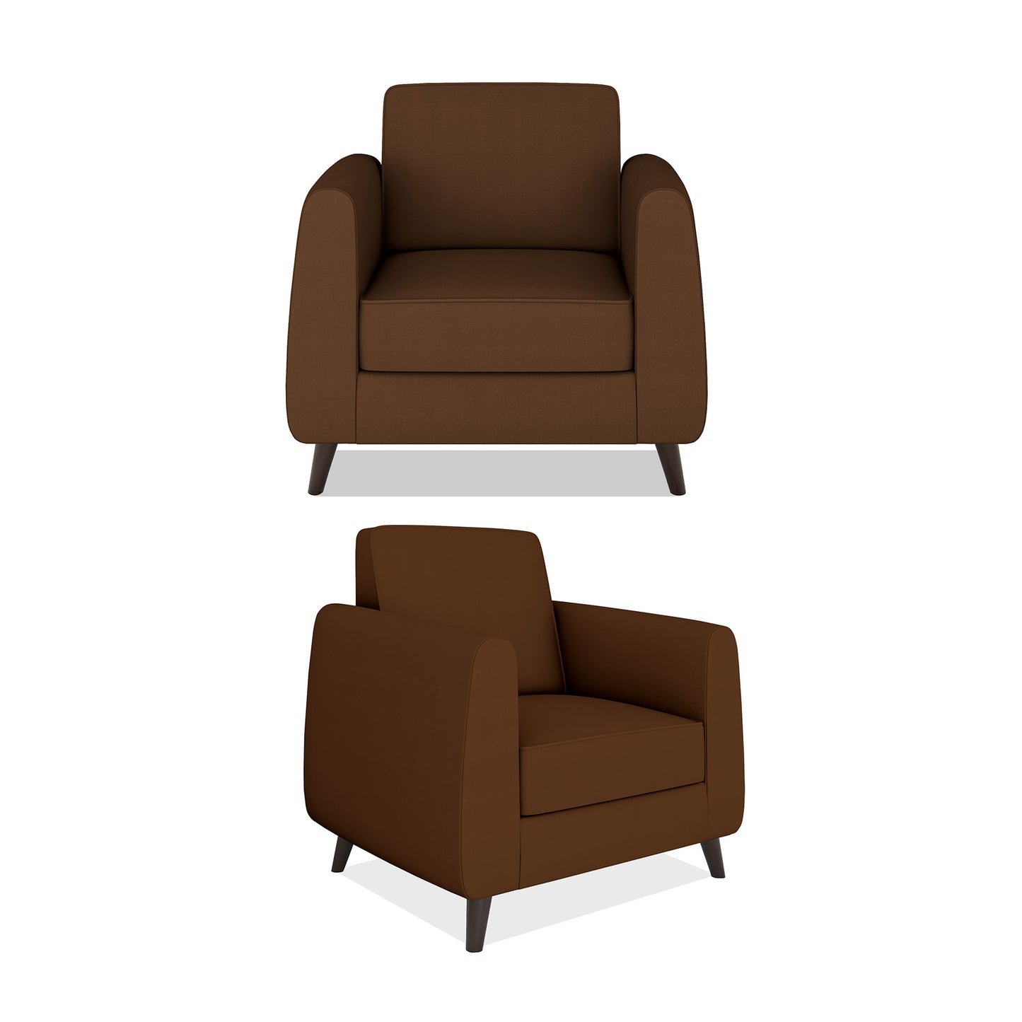 Adorn India Harlem 6 Seater 3+2+1 Fabric Sofa Set (Brown) (3 Year Warranty)