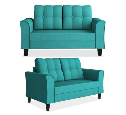 Adorn India Maddox Tufted 5 Seater 3+2 Sofa Set (Aqua Blue) (3 Year Warranty)