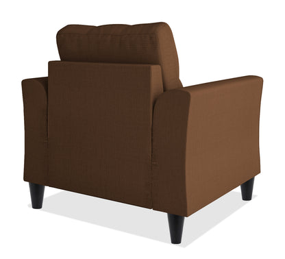 Adorn India Maddox Tufted 1 Seater Sofa (Brown) (3 Year Warranty)