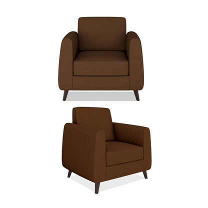 Adorn India Harlem 5 Seater 3-1-1 Sofa Set (Brown) (3 Year Warranty)