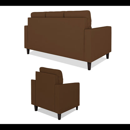 Adorn India Darcy 3+1+1 5 Seater Sofa Set (Brown) (3 Year Warranty)
