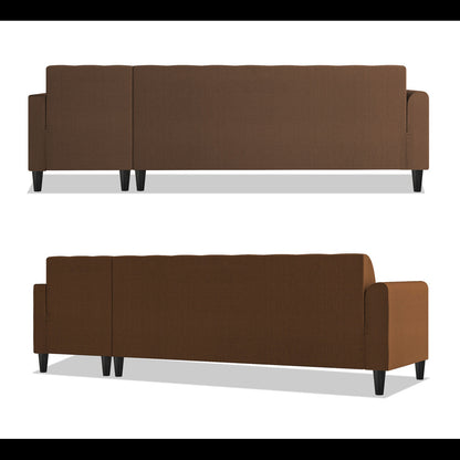 Adorn India Rio Elegant L Shape 6 Seater Sofa Set (RHS) (Brown) (3 Year Warranty)