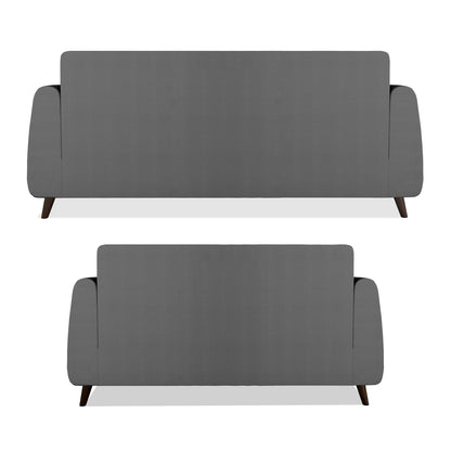 Adorn India Harlem 5 Seater 3+2 Fabric Sofa Set (Grey) (3 Year Warranty)