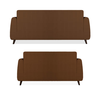 Adorn India Harlem 5 Seater 3+2 Fabric Sofa Set (Brown) (3 Year Warranty)