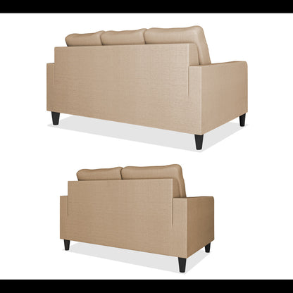 Adorn India Chandler Decent 3+2 5 Seater Sofa Set (Beige) (3 Year Warranty)