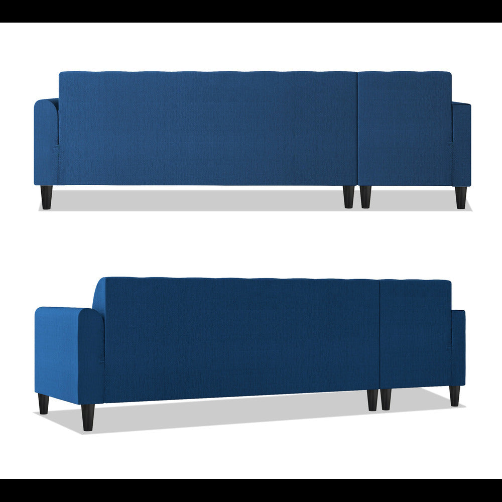Adorn India Rio Elegant L Shape 6 Seater Sofa Set (LHS) (Blue) (3 Year Warranty)