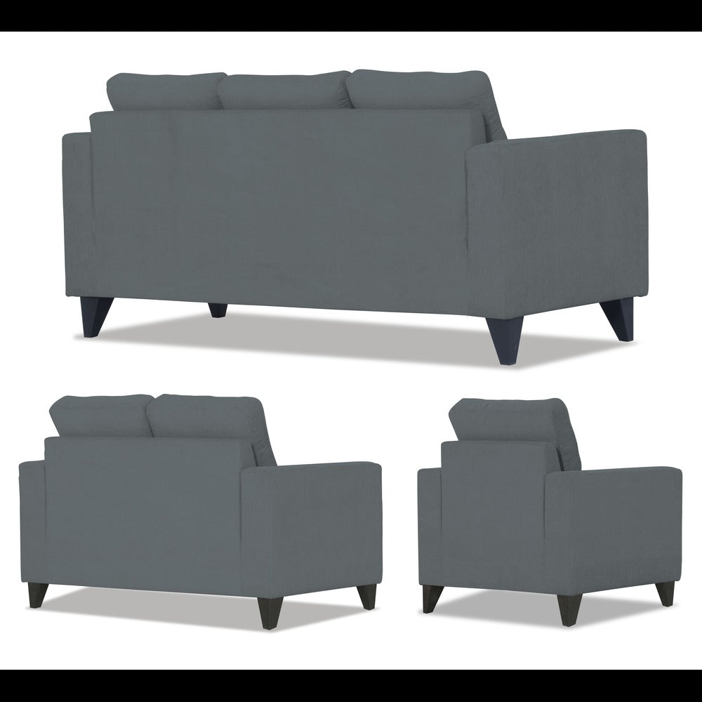 Adorn India Chandler Plus 3+2+1 6 Seater Sofa Set (Grey) (3 Year Warranty)