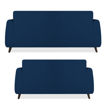 Adorn India Harlem 5 Seater 3+2 Fabric Sofa Set (Blue) (3 Year Warranty)
