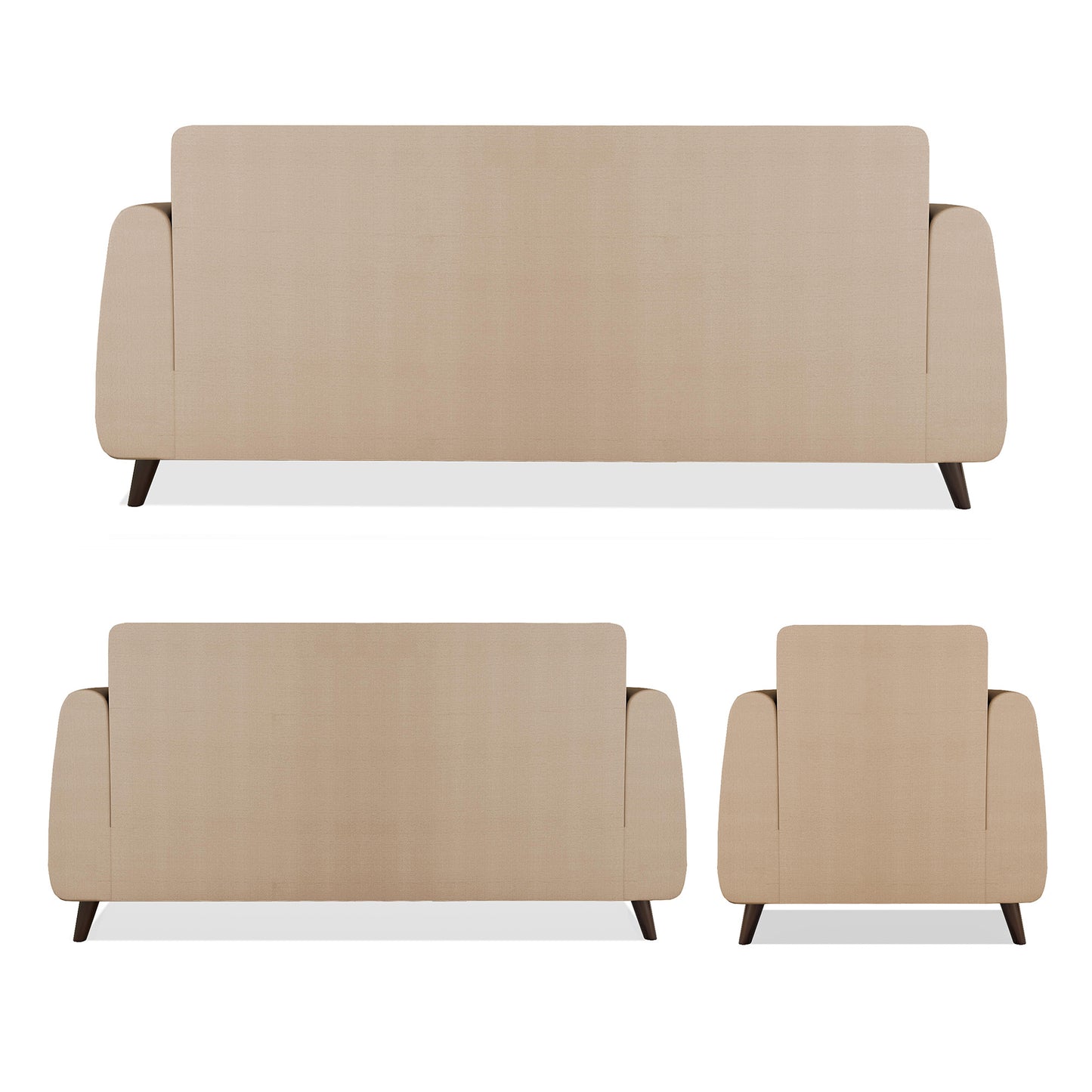 Adorn India Harlem 6 Seater 3+2+1 Fabric Sofa Set (Beige) (3 Year Warranty)