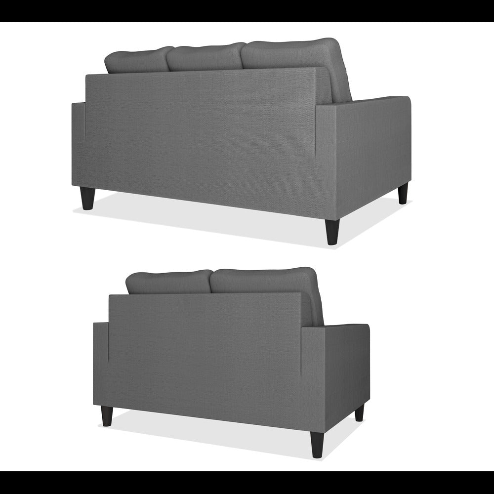Adorn India Chandler Decent 3+2 5 Seater Sofa Set (Grey) (3 Year Warranty)