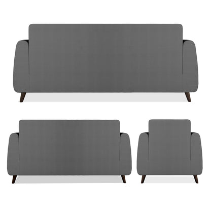Adorn India Harlem 6 Seater 3+2+1 Fabric Sofa Set (Grey) (3 Year Warranty)