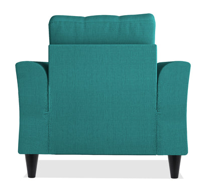 Adorn India Maddox Tufted 1 Seater Sofa (Aqua Blue) (3 Year Warranty)