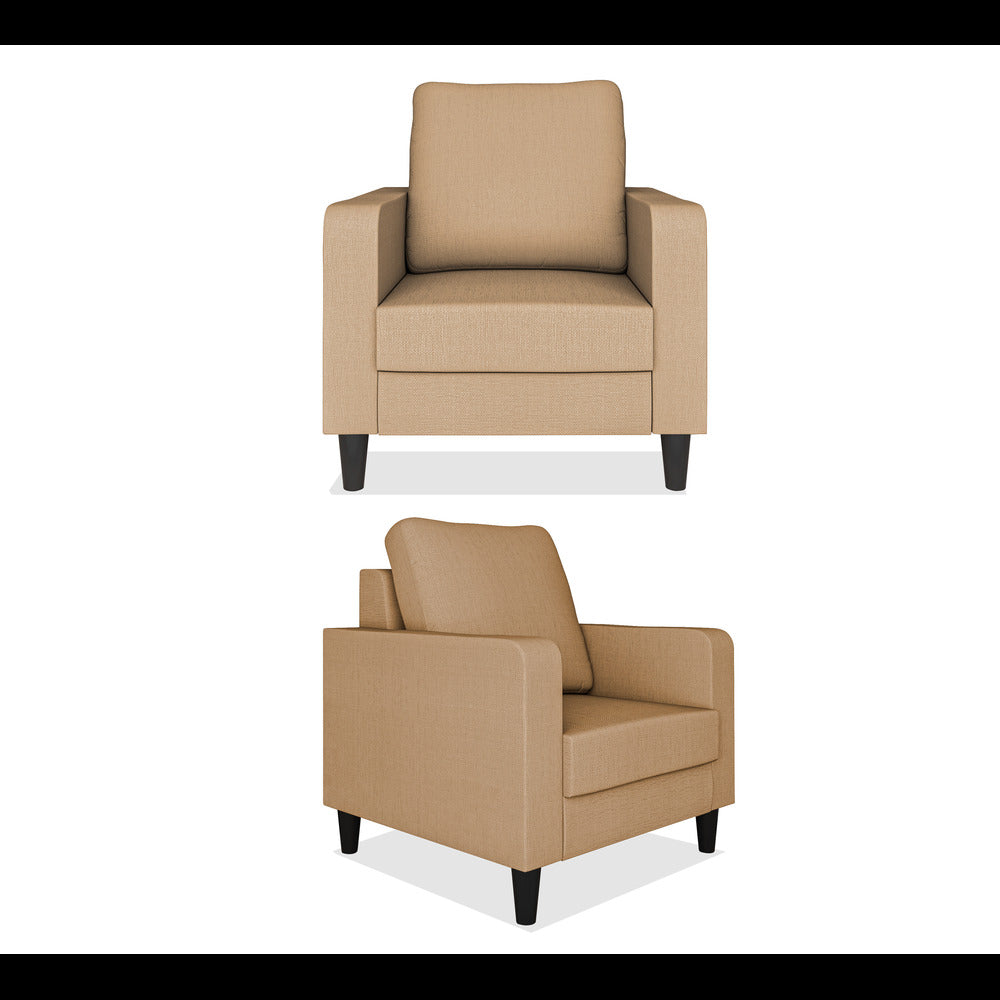 Adorn India Chandler Decent 3+2+1 6 Seater Sofa Set (Beige) (3 Year Warranty)