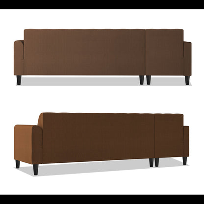 Adorn India Rio Elegant L Shape 6 Seater Sofa Set (Lhs) (Brown) (3 Year Warranty)