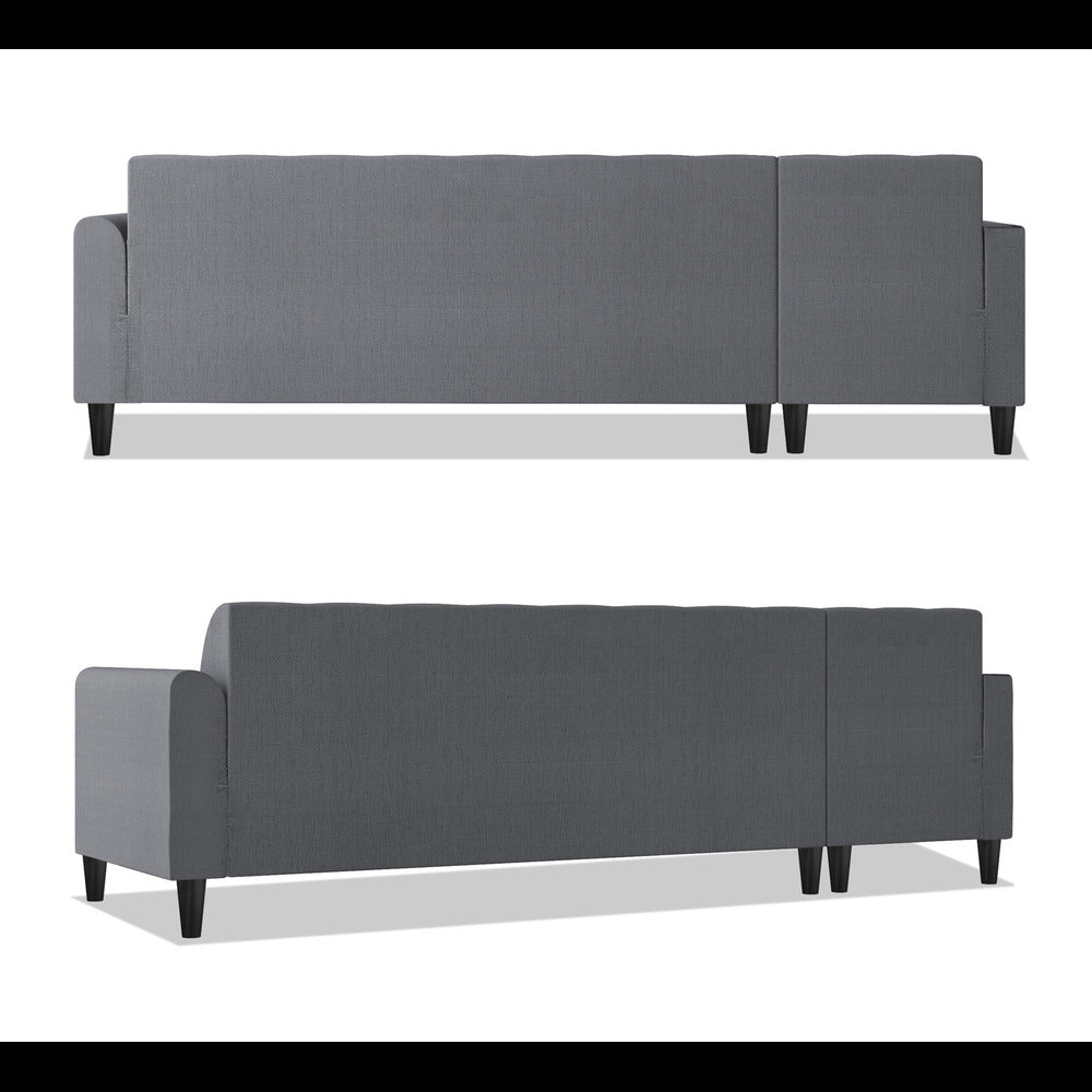 Adorn India Rio Elegant L Shape 6 Seater Sofa Set (Lhs) (Grey) (3 Year Warranty)