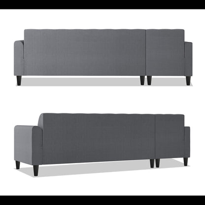 Adorn India Rio Elegant L Shape 6 Seater Sofa Set (Lhs) (Grey) (3 Year Warranty)