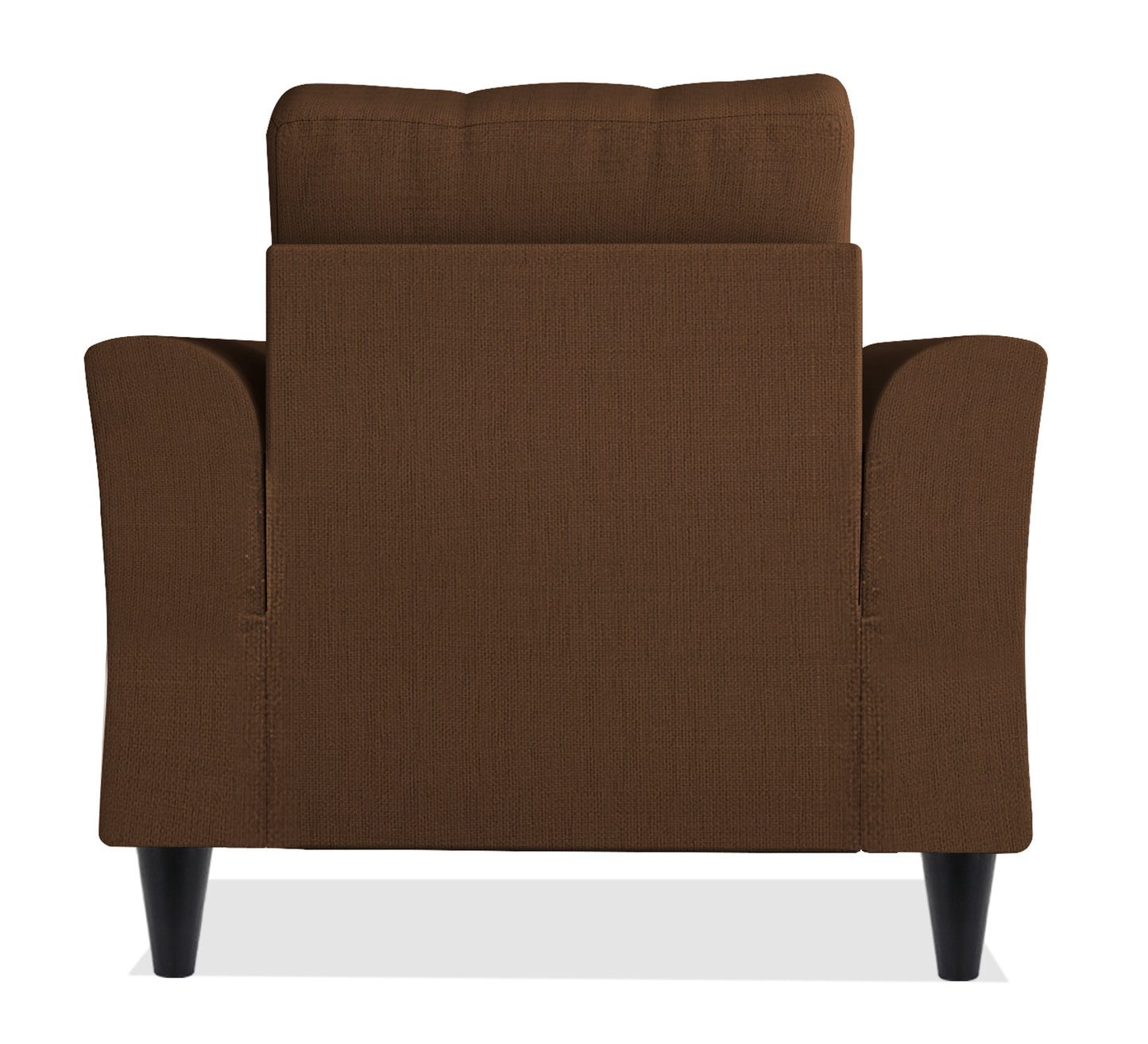 Adorn India Maddox Tufted 1 Seater Sofa (Brown) (3 Year Warranty)