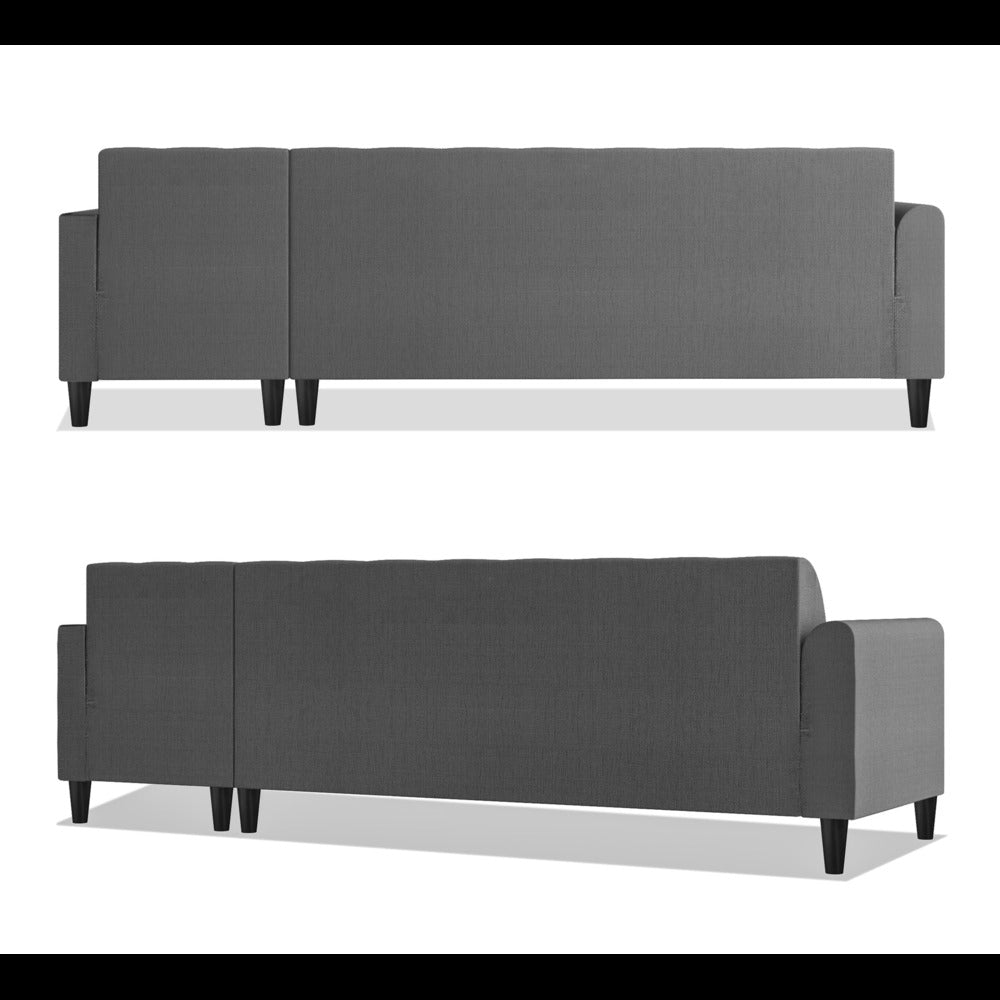 Adorn India Rio Elegant L Shape 6 Seater Sofa Set (RHS) (Grey) (3 Year Warranty)