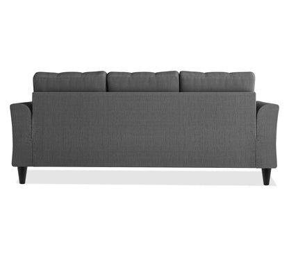 Adorn India Maddox Tufted 3 Seater Sofa (Grey) (3 Year Warranty)