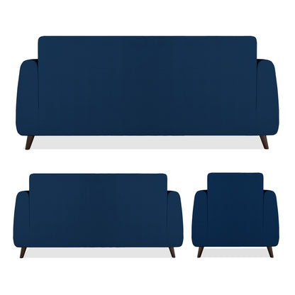 Adorn India Harlem 6 Seater 3+2+1 Fabric Sofa Set (Blue) (3 Year Warranty)