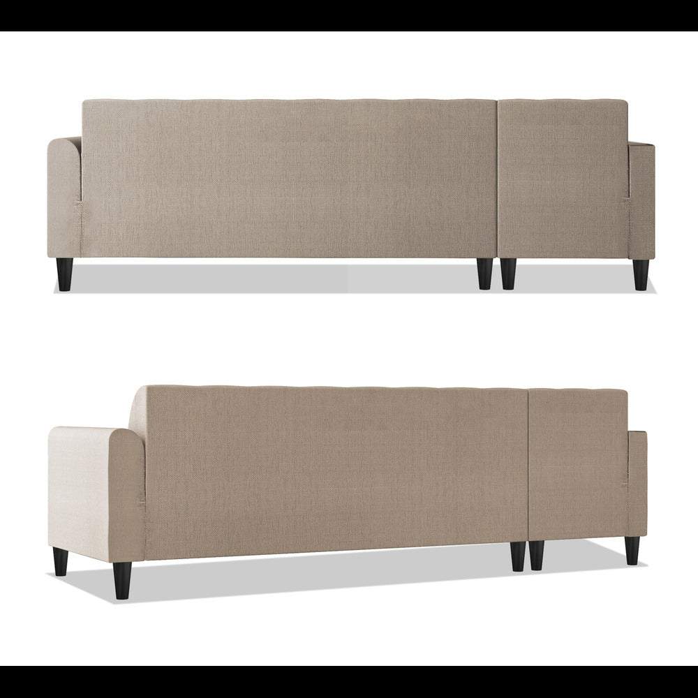 Adorn India Rio Elegant L Shape 6 Seater Sofa Set (Lhs) (Beige) (3 Year Warranty)