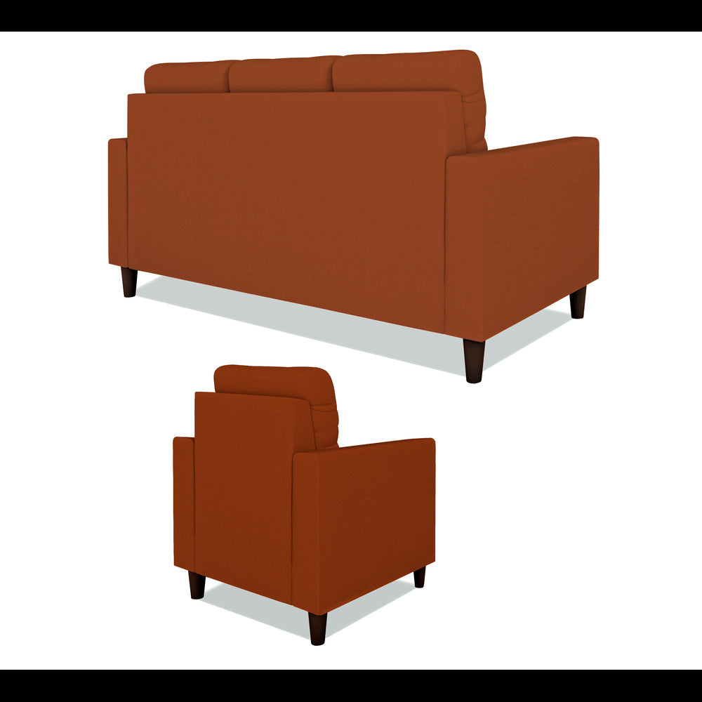 Adorn India Darcy 3+1+1 5 Seater Sofa Set (Rust) (3 Year Warranty)