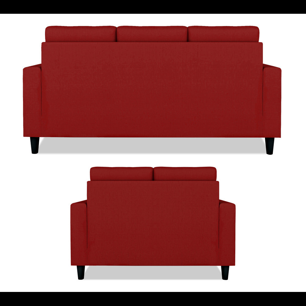 Adorn India Darcy 3+2 5 Seater Sofa Set (Red) (3 Year Warranty)