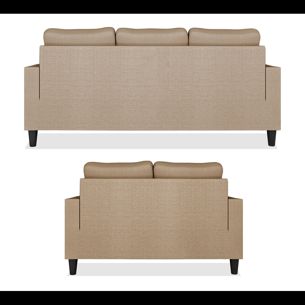 Adorn India Chandler Decent 3+2 5 Seater Sofa Set (Beige) (3 Year Warranty)
