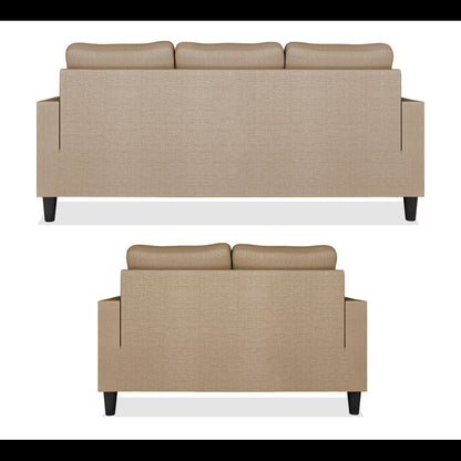 Adorn India Chandler Decent 3+2 5 Seater Sofa Set (Beige) (3 Year Warranty)