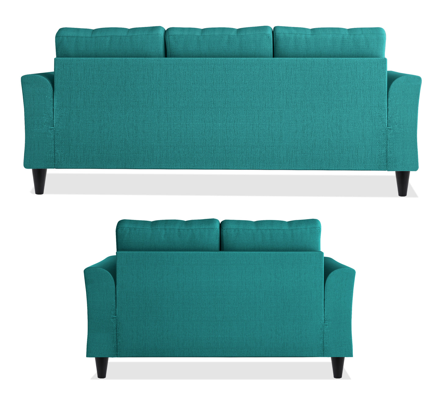 Adorn India Maddox Tufted 5 Seater 3+2 Sofa Set (Aqua Blue) (3 Year Warranty)