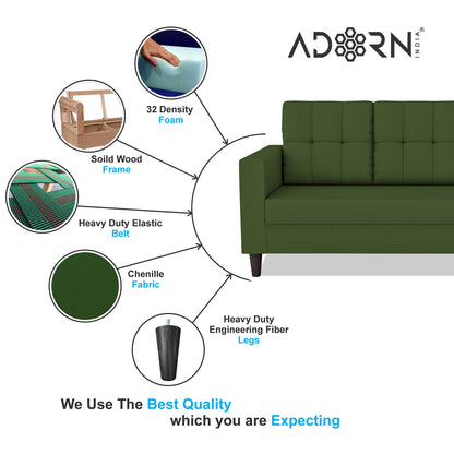 Adorn India Darcy 2 Seater Sofa (Beige) (3 Year Warranty)