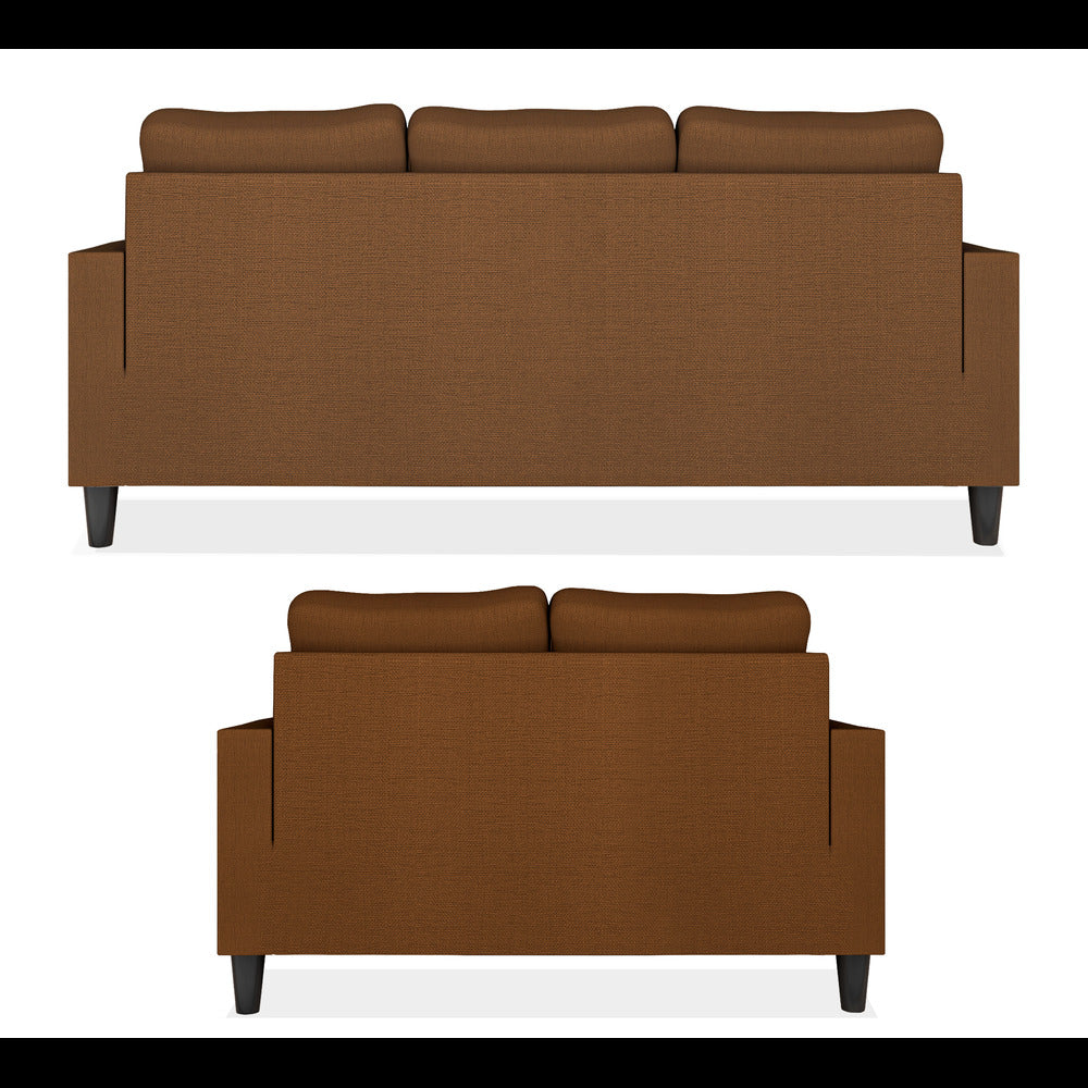 Adorn India Chandler Decent 3+2 5 Seater Sofa Set (Brown) (3 Year Warranty)
