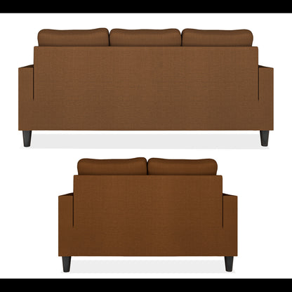 Adorn India Chandler Decent 3+2 5 Seater Sofa Set (Brown) (3 Year Warranty)